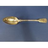 Good quality George IV silver Kings Husk fiddle and thread basting or serving spoon, maker William