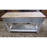 A good quality contemporary Neptune Chichester pot board two drawer kitchen dresser/work table