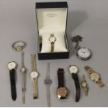 A mixed collection of various gent's and ladies watches to include a ladies boxed Rotary watch