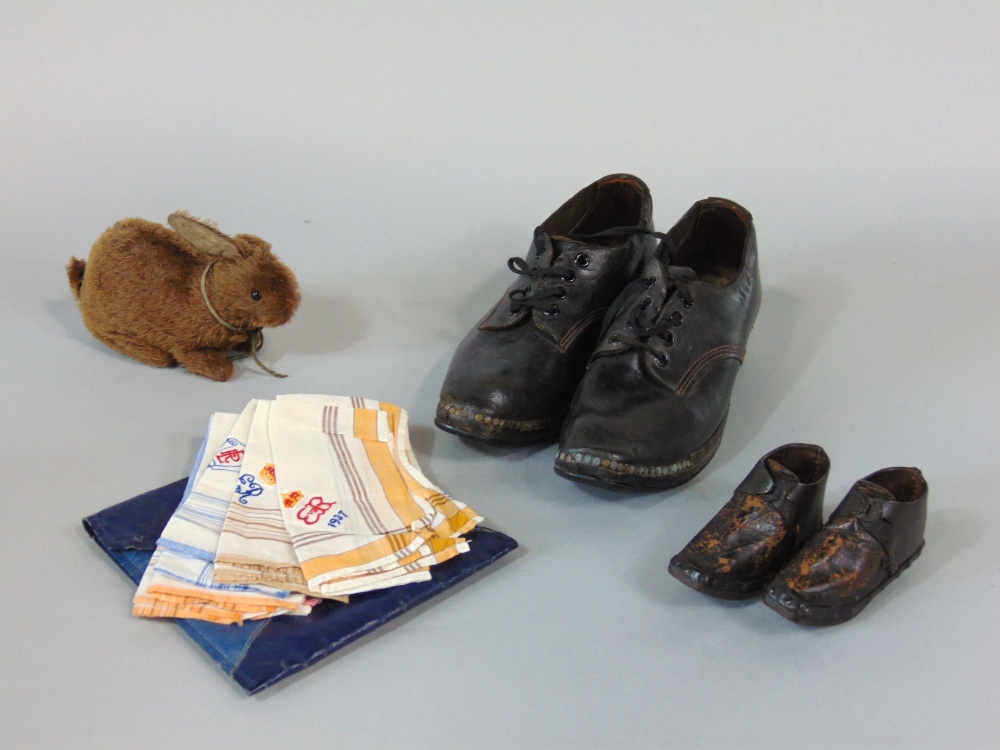 Pair of 19th century clogs with lace fastening, and with Referns rubber irons nailed to the wooden