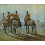 Phillip Sanders (British B1938) - Trumpeters of the Household Cavalry, oil on panel, signed and