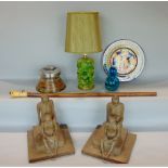 A mixed collection of retro miscellaneous items to include a Shatterline type lamp, a further lucite