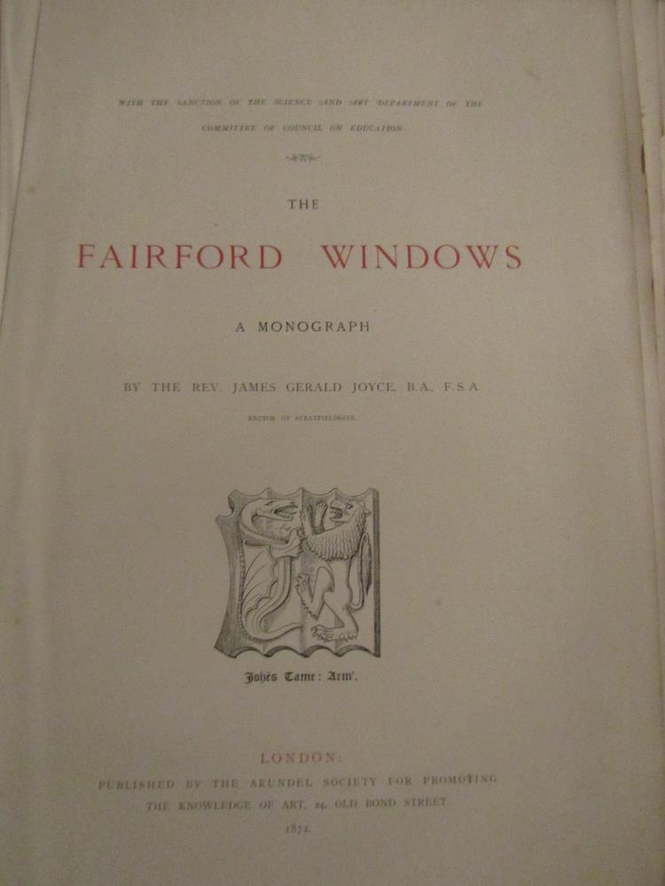 JOYCE Rev James Gerald - The Fairford Windows, a Monograph, published by the Arundel Society 1872 - Image 4 of 6