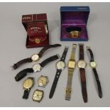 A collection of various vintage gent's and ladies watches to include a boxed ladies Rotary gold