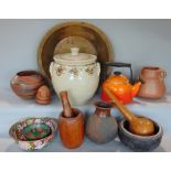 A collection of various ethnic and foreign items to include various eastern treen and gourd ware,