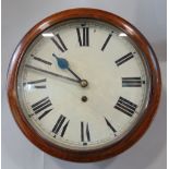 19th century 11 inch wall dial clock, with turned walnut case