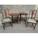 An inlaid Edwardian rosewood veneered occasional table with octagonal top, raised on ring turned