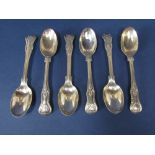 Set of six Victorian Kings Husk pattern teaspoons, maker TH TH, London 1868, 6oz approx (6)