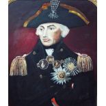 Oliver - (20th century British) - bust length portrait of Admiral Lord Nelson, oil on canvas, signed