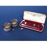 Interesting Dunhill of London cased silver cigarette holder of tapered faceted form, together with a