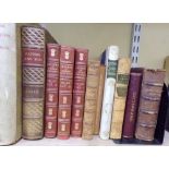 A collection of late 19th/early 20th century books, some leather bound and including Weston Barbary: