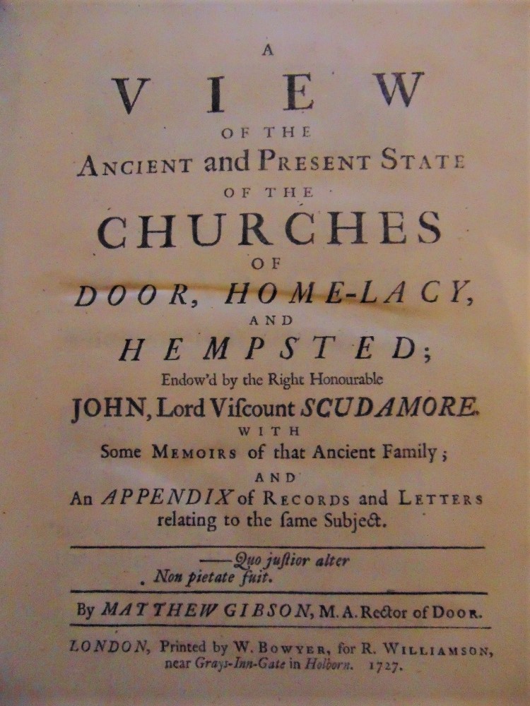 GIBSON Mathew - A View of the Ancient and Present State of Churches of Door, Home-Lacy and