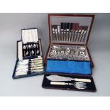 A Viners silver plated Albany handled complete canteen of cutlery together with a further cased fish