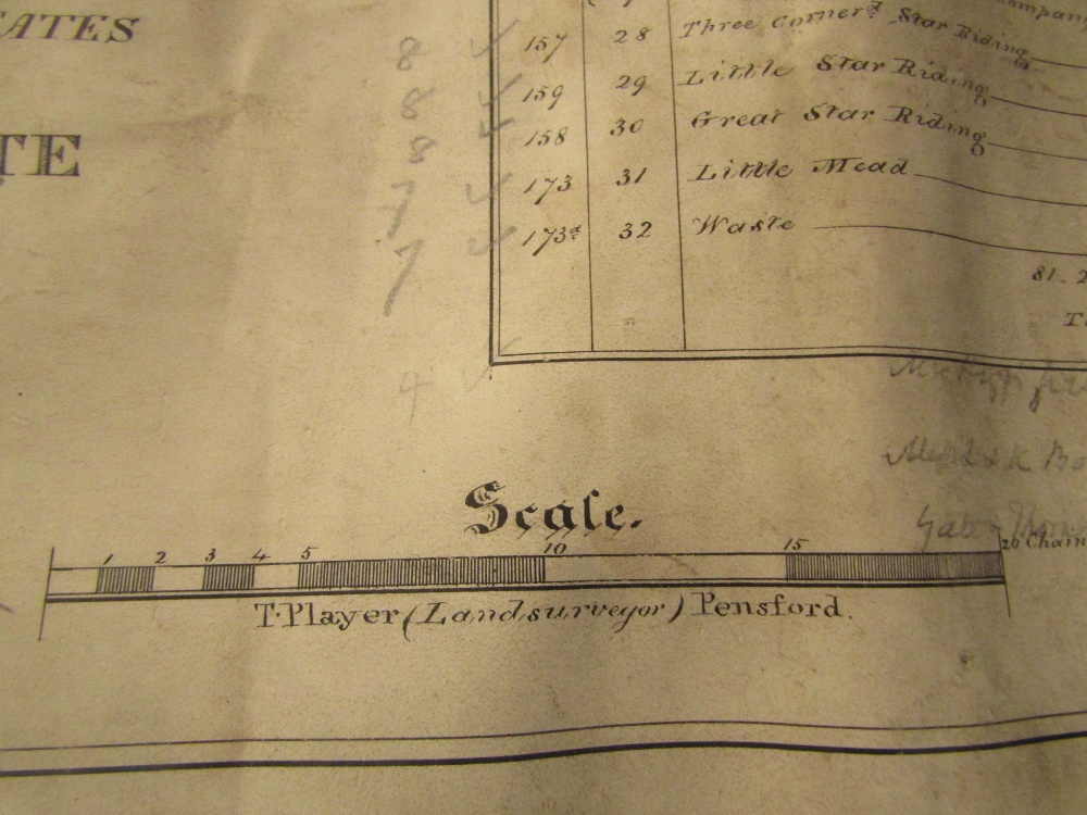 PLAYER T (Surveyor) - Parish map, hand drawn on vellum by T Player - being a map of New Lodge and - Image 4 of 5