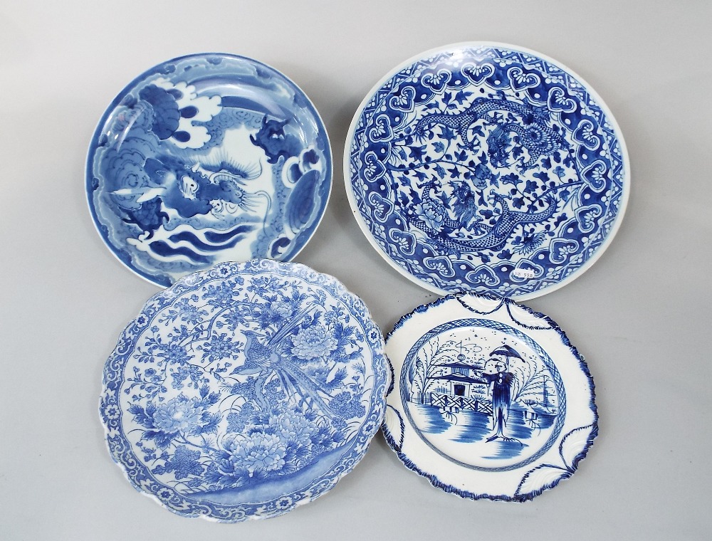 A collection of 19th century and later oriental blue and white ceramics including a ginger jar - Image 2 of 3