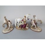 A 19th century continental equestrian figure group in the Meissen manner - allegroy of Europe
