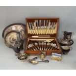 Roland & Company cased canteen of silver plated cutlery together with a further box containing a