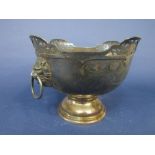 Walker & Hall silver twin lion head handled rose bowl, Sheffield 1935, 25cm diameter, 24oz approx
