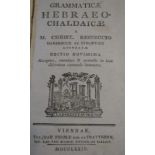 REINECCIO, M CHRIST - Grammaticae, Hebraoe - Chaldaicae printed by Joan Thomas 1774, 151 pages
