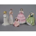 A collection of four Royal Doulton figures comprising Kimberley, HN3864, Darling HN4140 (both