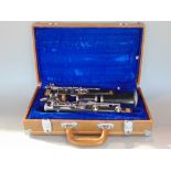 Cased Chinese Clarinet with white metal mounts