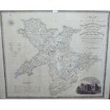A map of the Northwest Circuit of the Principality of Wales by C & J Greenwood, published 1834, 65 x