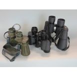 Three pairs of binoculars to include Japanese Marine wide angle waterproof 8x30, Kershaw Olympic