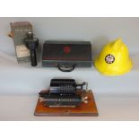 Trinks-Brunsviga pin wheel calculator model 'A', with original carry case and key, 38cm long,