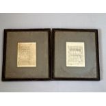A set of five 19th century finely detailed architectural pencil drawings of church interiors, tombs,