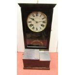 An eight day time recording clock by Blick, 188 Grays Inn Road, London in a glazed oak case, 82cm