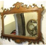 A good quality Georgian style wall mirror of rectangular form with bevelled edge plate, gilt slip,