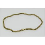 Substantial 9ct fancy box link necklace, 26.6g