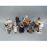 A collection of eight Royal Doulton figures including the Tinsmith HN2146, The Wig Maker of