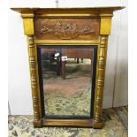 A Georgian gilded pier glass with column supports and trailing frieze showing children at play, with