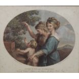 F Bartolozzi (1727-1815) - Affection and Innocence, coloured engraving published 1820, 30 x 35.5