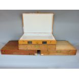 Four vintage folding wooden entomology boxes