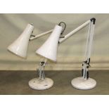 Two anglepoise table lamps in cream colourway, one stamped Anglepoise 90