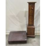 A Victorian mahogany clerk's slope with hinged lid and simply fitted interior together with a rustic