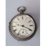 Robert Scalan of Preston silver fusee pocket watch, the enamel dial with chapter ring, Roman
