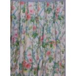 Three pairs of good quality curtains in floral chintz 'Ludlow' by Ramms, all lined and blanket