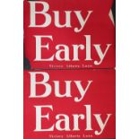 Four unframed U.S. Victory Liberty Loan posters - 'Buy Early' x 2, 'Invest' and 'Show Your