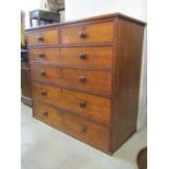 A 19th century oak bedroom chest of two short over four long graduated drawers (later cut into two