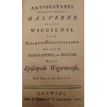 Antiquitates - Malverne in Agro Wicciensi, published by J Osbourne and Longman, 1725