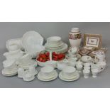 A collection of Wedgwood Countrywares with white glazed leaf moulded finish including strawberry