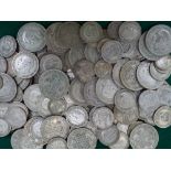 A collection of pre 1947 English silver coinage, 930 grams