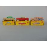 Three Dinky Toys including Nash Rambler 173, Hudson Hornet Sedan 174 and Hillman Minx Saloon 175 all