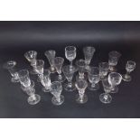 A collection of good quality antique, mainly cordial, glasses (20)