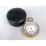 Good quality gilt brass cased pocket barometer/altometer, the silver dial inscribed Griffin & George