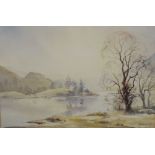 B G Healey - Grasmere and Coastal scene with fishing boats, watercolour and bodycolour on pair, both