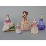 Collection of five Royal Doulton figures Pauline HN1444, Sonia HN1692, June HN1691, Cerise HN1607